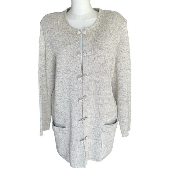 Horveit Sweaters - NWT Horveit Linen Cotton Blend Beige Button Up Cardigan with Pockets Women's XL